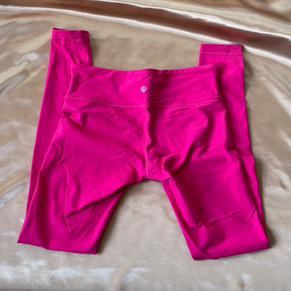 Lululemon Wunder Under  Full Length Leggings in Pink Luon Fabric
